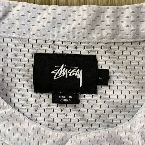 🔥 Stüssy International Mesh Jersey Baseball Shirt - White (L) - Picture 2 of 6